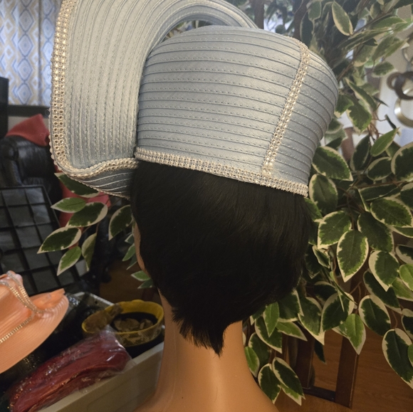 Sculptural Blue Hat with Intricate Loops main image 4